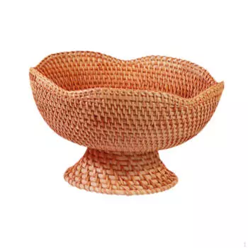 Корзина из ротанга, фруктовая чаша, украшение, поднос для хранения еды и хлеба для кухни S