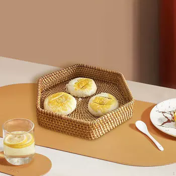 Корзина из ротанга, сервировочный поднос, столешница, декоративные кухонные кладовые для хранения кофе-вечеринок 22x5cm