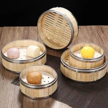 Корзина Кухонный гаджет Китайская бамбуковая крышка Пароварка Пароварка Бамбуковая пароварка Корзина для пароварки
