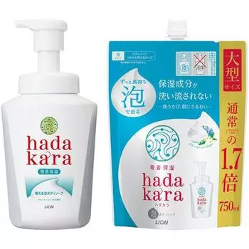 [Корзина Raku Raku] Lion Hadakara Мыло для тела Пенное кремообразное мыло Ароматизированный набор для тела