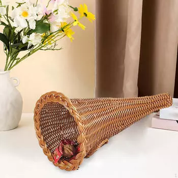 Корзина-рог изобилия на День благодарения/хлебная винтажная корзина с фруктами, украшение стола для закусок