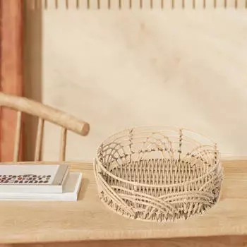 Корзина ручной работы Корзина для фруктов, тканый держатель, настольный органайзер для хранения фруктов L