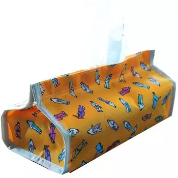 Корзина с цветами и чехол для коробки с салфетками с узором «Сумо» желтый (желтый)