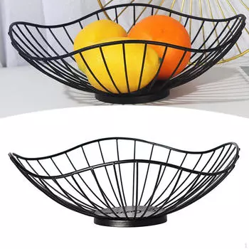 Корзина с фруктами из металлической проволоки, миска для десертного хлеба, домашняя кухня золотой
