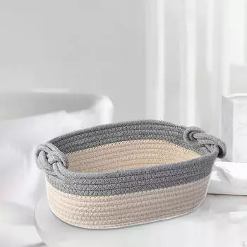 Корзина с ручками для косметики, держатель для хранения настольных предметов grey white