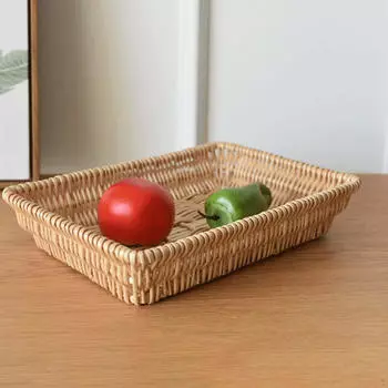 Корзины для хранения из ротанга в фермерском доме, органайзер для хлебных корзин с фруктами, декоративные для ванной комнаты 30x20x6cm