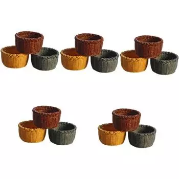 Корзины-симуляторы, Детские корзины-игрушки, Миниатюрная мебель для дома, Миниатюрный декор, Игрушки для украшения, Смола, Детские товары для дома 3.4*2*2cm,3Pcs разноцветный