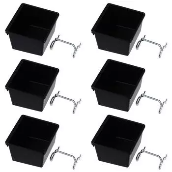 Косая горловина Утолщенные детали Ящики для хранения перфорированной доски Ящик из перфорированной доски PP Органайзер Аксессуары Инструменты Хранение Офис Мастерская 90x80x45mm чёрный