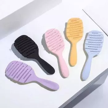 Косая и пустая расческа для волос, массажная расческа, уменьшает выпадение волос, против запутывания, пушистая антистатическая изогнутая расческа для волос для всех целей