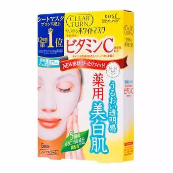 KOSE Clear Turn White Mask VC 5 шт. Маска для лица (Витамин С)