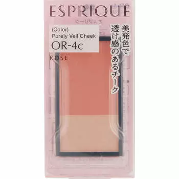 Kose ESPRIQUE Purely Veil Blush OR4 (Нежный абрикосовый апельсин) 3,3 г румян, хайлайтер, тени. Нанесите кровавый оттенок, начиная с центра щек.