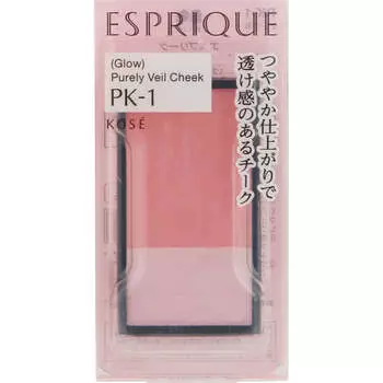 Kose ESPRIQUE Purely Veil Blush PK1 (нежно-кремовый розовый) 3,3 г румян, хайлайтер, тени. Нанесите кровавый оттенок от центра щек к нижним векам.