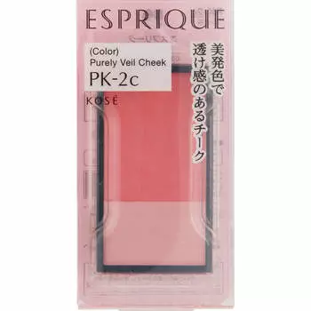 Kose ESPRIQUE Purely Veiled Blush PK2 (яркий кораллово-розовый) 3,3 г румян, хайлайтер, тени. Нанесите кровавый оттенок от центра щек.