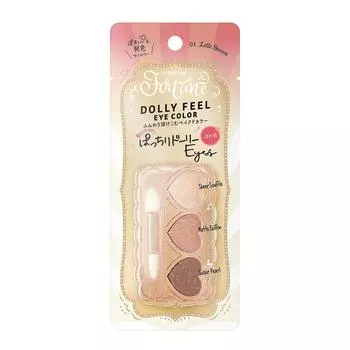 KOSE Fortune Dolly Feel Eye Color 01 Eye Shadow 3 Color Palette (Latte Brown)