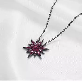 Kose Gothic Temperament Star Cubic Zirconia Ожерелье Цепь Модный тренд Модное женское ожерелье Ювелирные изделия Свадебная вечеринка Подарок зелёный