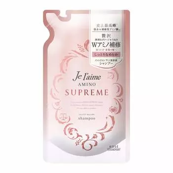 KOSE Jereme Amino Supreme Shampoo Moist Smooth Refill 350mL Rose Jasmine Scent Refill 350ml (Velvet Mellow) & (x 1)