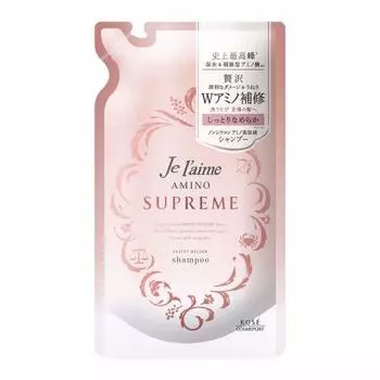 KOSE Jereme Amino Supreme Shampoo (Velvet Mellow) Moist Smooth Refill 350mL Rose & Jasmine Scent Refill 350ml (x 1)