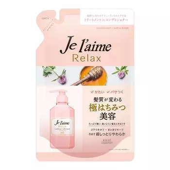 KOSE Jurem Relax Hair Conditioner Refill и увлажняющее средство для сухих волос с цветочно-медовым ароматом Refill 360 мл (Мягкий и влажный) - Ультрамягкая жёсткая, -
