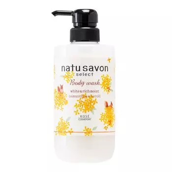 KOSE Softimo Natusabon Select White Body Wash Body Soap Rich Moist Osmanthus Scent 500mL Pump