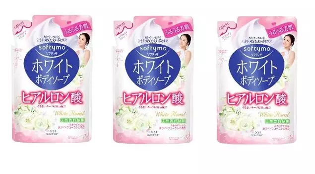 KOSE Softimo White Body Soap Hyaluronic Acid Refill 420 мл x 3 шт. [Оптовая закупка]