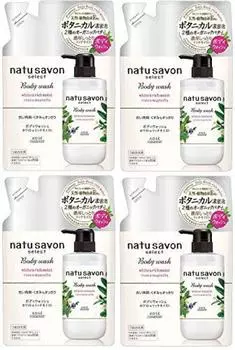 KOSE Softymo Natu Savon Select White Body Wash Rich Moist Refill x 4 [Bulk Purchase]