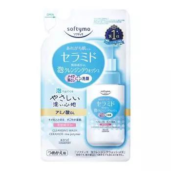 KOSE Softymo Пенка для умывания (Керамид) Сменный блок очищающего средства для лица + средства для снятия макияжа 180 мл
