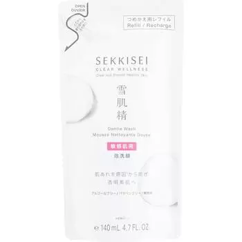 Kose Sukkabei Clear Wellness Sukkisei CLEAR WELLNESS Мягкое мыло (Пополнение) 140 мл очищающего средства для лица (Другой) Seikohada Sei Намочите руки и лицо, затем протрите