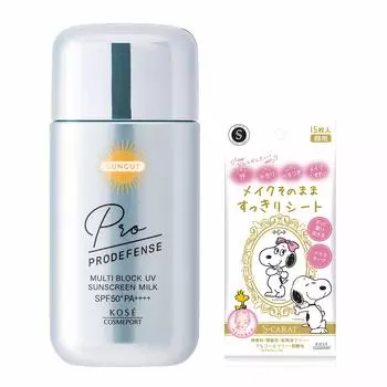 KOSE Suncut Pro Defense солнцезащитное УФ-молочко с функцией антиперспиранта для подавления пота и запаха Escalat Facial Sheet Value Set Crystal Floral 60 мл