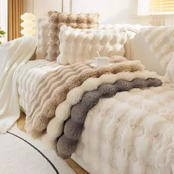 Кошачье чувство кролика, плюшевая подушка для дивана, зимняя утолщенная теплая крышка для дивана, плюшевая ткань, полотенце 70*70cm