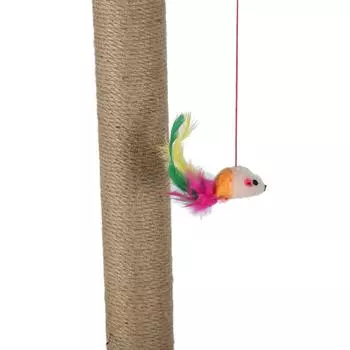 Кошачье дерево, многоуровневая башня для скалолазания для кошек, когтеточка, покрытая пеньковым тросом, с гамаком, подвесная игрушка