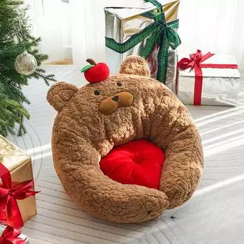 Кошачье гнездо Медвежье гнездо Четырехсезонная кровать для домашних животных Кошачий домик Кошачий домик Будка для маленьких собак Зимние теплые товары для животных 50*55*30cm