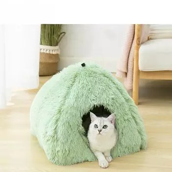 Кошачье гнездо, плюшевое гнездо, зимняя теплая закрытая кошачья кровать, гнездо для питомца, глубокий сон, кошачий домик, будка 40*37cm