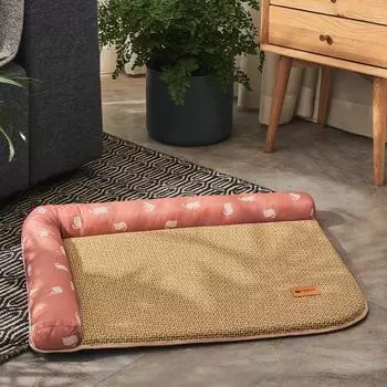 Кошачье гнездо весной и летом Прохладный коврик для домашних животных Кровать для собак Диван-кровать Коврик для сна Собачья будка Четыре сезона Универсальная будка для домашних животных Special offer * pink cat