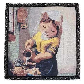 Кошачье искусство Гобелены Платок Кот Заливка Йоханнес Фернеко 42 x 42 см [CAT ART] Женское молоко Женский Приблизительно. 000659-0003-01