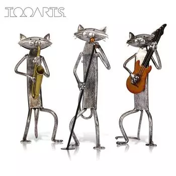 Кошачье искусство Металлическая скульптура Домашний интерьер Предметы декора Ремесла ручной работы