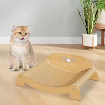 Кошачье кресло-когтеточка с гнездом для сна и игр, в комплекте L with backrest ball