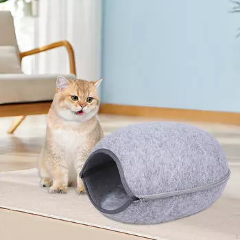 Кошачье убежище с инновационным входом на молнии темно-серого