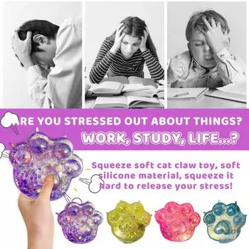 Кошачьи когти сжимают мальтозный вентиляционный мяч детская декомпрессионная игрушка декомпрессионные медленные отскоки One Size розовый