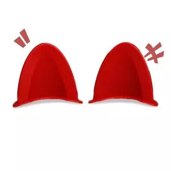 Кошачьи уши, стильные крепления, украшение для шлема, 2 шт., аксессуары, самоклеящаяся универсальная наклейка на шлем для мотоцикла, велосипеда, скутера красный