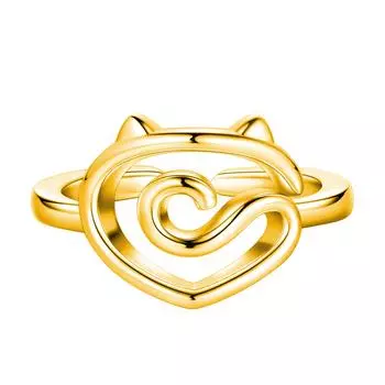 Кошачьи вязаные кольца-петли Металлические направляющие кольца для пряжи Модные украшения Держатель для пальца Модное украшение для любителей рукоделия 1 золотой