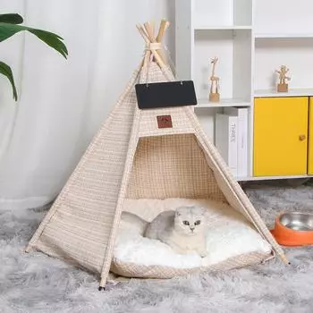 Кошачья будка, палатка для домашних животных Xiaoxiangfeng, маленькая и средняя собачья будка, складной игровой домик S (40 40 50cm)