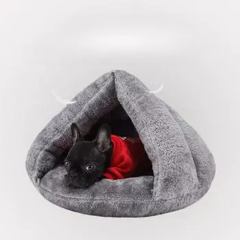 Кошачья будка Зимний теплый коврик для домашних животных Arctic Velvet Полузакрытый будка Товары для кошек Кровать для маленьких и средних собак S: diameter 40CM