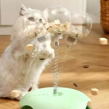 Кошачья еда течет мяч игрушка-головоломка для домашних животных интерактивный дозатор еды мяч-стакан игрушка-лакомство медленная кормушка интерактивные игрушки для собак и кошек 21.5x32cm синий