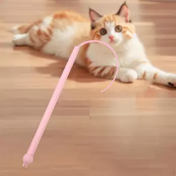 Кошачья игрушка-палка для домашних кошек, портативная, забавная, мышь, хвост, котенок, интерактивная розовый