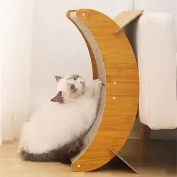 Кошачья когтеточка в форме луны, деревянная съемная когтеточка для отдыха, когтеточка для кошек, игрушки для дрессировки и шлифовки когтей M