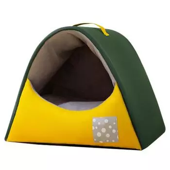 Кошачья кровать Домик Будка Гнездо Домашние животные Спящая пещера Кровати для котят Корзина для животных Уютный лежак для котят Подушка Кошачий домик Палатка Дом для собак S