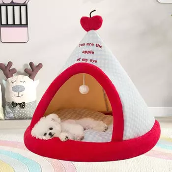 Кошачья кровать домик осень зима моющаяся спальная самонагревающаяся пещера палатка для домашних животных для померанских собак S