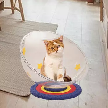 Кошачья кровать Космическая капсула Легкая чистка Товары для питомцев Универсальное гнездо для сна питомцев для котенка Маленькое 30cmx30cm