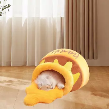 Кошачья кровать, милый домик, моющийся, милая собака, щенок, будка, зимнее теплое убежище, полузакрытое, уютное L