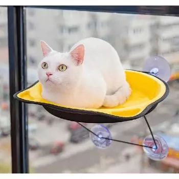 Кошачья кровать на окне, гамак, установленный на окне, кошачий насест, солнечное сиденье для маленькой домашней кошки с присоской серый
